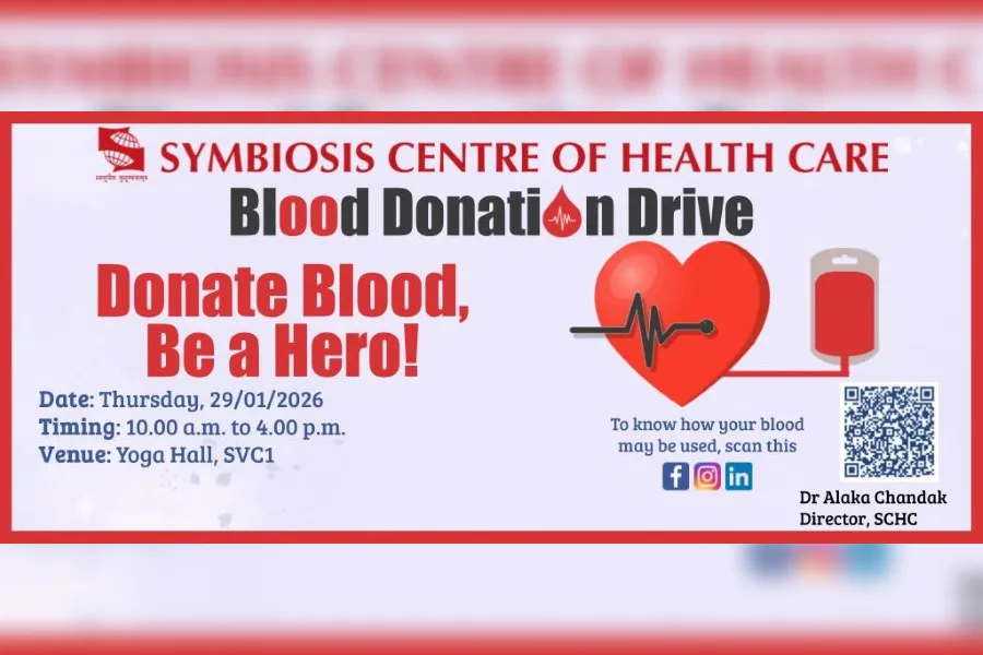 Blood Donation Drive at Symbiosis SVC1 Campus on 29th January 2026.